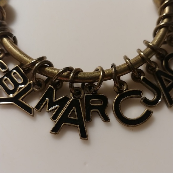 Marc Jacobs Black Brass Bangle Charm Bracelet - Picture 4 of 8